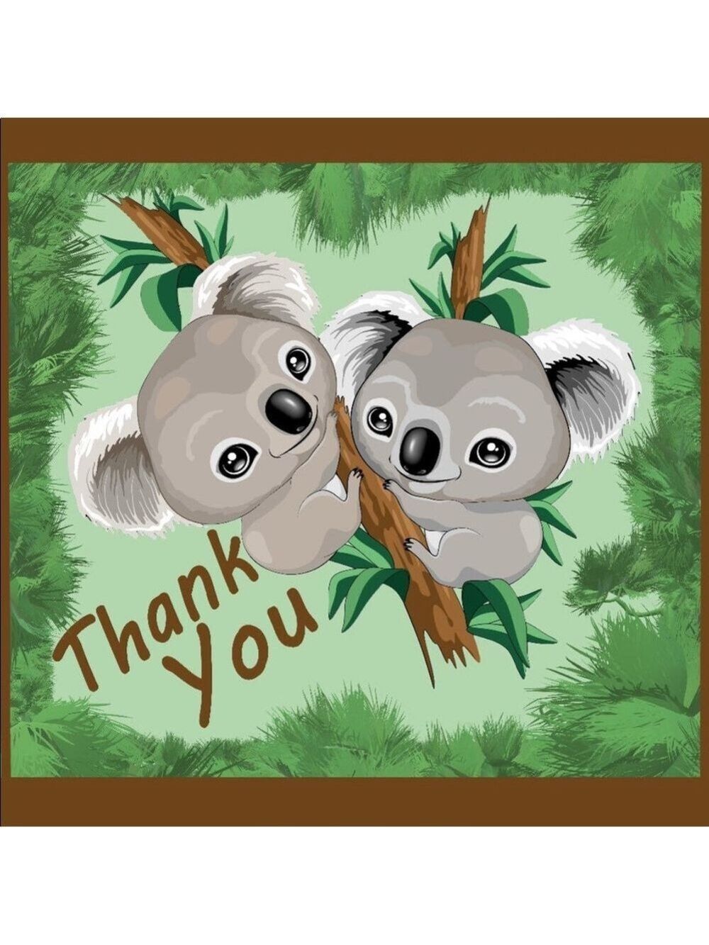 200 (2x2 Inch) Square Stickers, Koala Bears High Gloss, Thank You - Picture 3 of 3